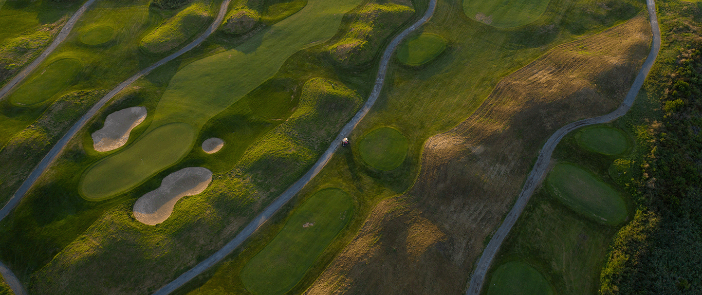 Aerial view of a golf course